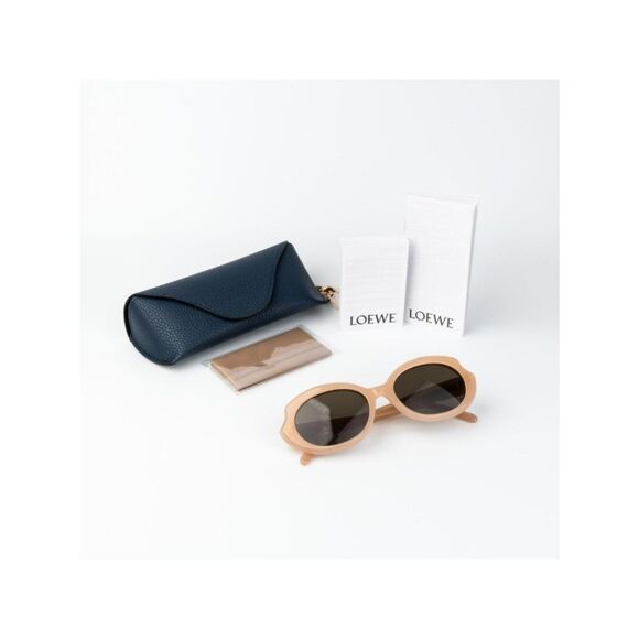 Loewe Women Sunglasses Nude Pink Brown Oval LW40147F 72E NEW AUTHENTIC main image 4